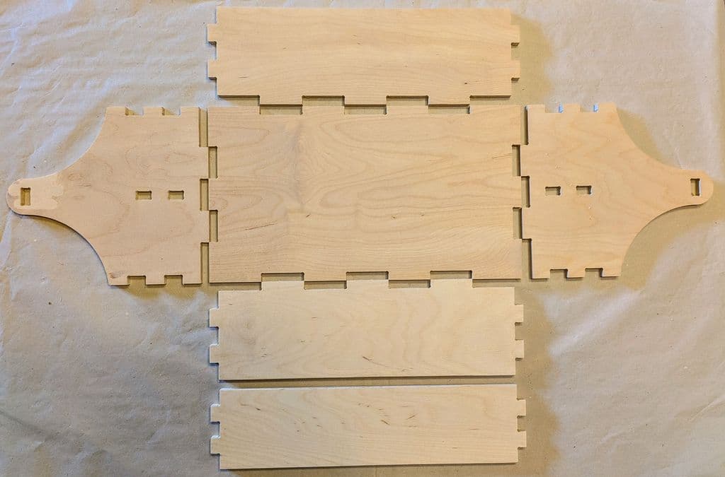 Wooden Toolbox in parts