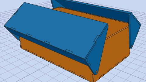 Laser cut box with flap lids — opening animation