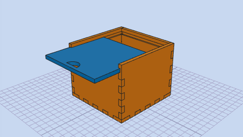 Laser cut box with sliding lid — opening animation